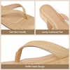 image:imagemikarka Womens Raffia FlipFlops Thong Style Platform Beach Sandals  Dressy amp Casual Low Wedge Vacation Slides for SummerBrown Raffia