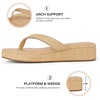 image:imagemikarka Womens Raffia FlipFlops Thong Style Platform Beach Sandals  Dressy amp Casual Low Wedge Vacation Slides for SummerBrown Raffia