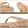 image:imagemikarka Womens Raffia FlipFlops Thong Style Platform Beach Sandals  Dressy amp Casual Low Wedge Vacation Slides for SummerKhaki RaffiaTan Raffia