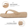 image:imagemikarka Womens Raffia FlipFlops Thong Style Platform Beach Sandals  Dressy amp Casual Low Wedge Vacation Slides for SummerKhaki RaffiaTan Raffia