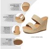 image:imagemikarka Womens SlipOn Espadrille Wedge Sandals  Comfortable Open Toe Platform Slides for Summer Beach Vacation amp DaytoNight Resort Wear 2026Brown Raffia