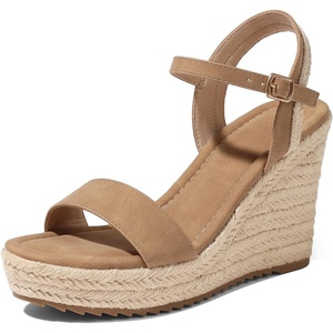 image:imagemikarka Womens Espadrille Wedge Sandals Ankle Strap Platform Open Toe Wedges  Stylish High Heel Dressy Summer Wedges for Women Inspired by EspadrillesBrown Nubuck4 Summer Wedges