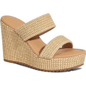 image:imagemikarka Womens SlipOn Espadrille Wedge Sandals  Comfortable Open Toe Platform Slides for Summer Beach Vacation amp DaytoNight Resort Wear 2026Brown Raffia