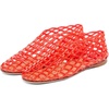 image:imagemikarka Jelly Mesh Ballet Flats for Women Clear Sandals for Women 2024 Jellies Shoes Hollow Slip On Beach Ballerina Slides Jelly SandalsRed