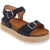 image:imagemikarka Womens Open Toe Cork Espadrilles Platform Sandals Ankle Strap Casual Flatform Wedge Sandals2blue