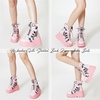 image:imagemikarka Holographic Platform Boots for Women Lace Up Ankle Studded Buckle Goth Stacked Wedge Combat Ankle BootsStuddedpink