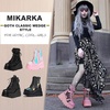 image:imagemikarka Holographic Platform Boots for Women Lace Up Ankle Studded Buckle Goth Stacked Wedge Combat Ankle BootsStuddedwhite