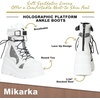 image:imagemikarka Holographic Platform Boots for Women Lace Up Ankle Studded Buckle Goth Stacked Wedge Combat Ankle BootsStuddedwhite