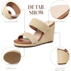 image:imagemikarka Slip On Wedge Sandals for Women Open Toe Espadrilles Platform Slides Dressy High Heel Beach Summer Sandal Comfortable Wedges Shoe MulesBeige Raffia