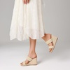 image:imagemikarka Slip On Wedge Sandals for Women Open Toe Espadrilles Platform Slides Dressy High Heel Beach Summer Sandal Comfortable Wedges Shoe MulesBeige Raffia