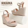 image:imagemikarka Wedges Heels Sandals for Women Open Toe Espadrille Platform Sandal  Casual Beach Summer Shoes Comfortable Cushioned Midsole Adjustable Ankle Strap Daily Wear for Dressy Vacation amp TravelNude Nubuck4 Summer Wedges