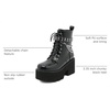 image:imagePlatform Boots for Women  Womens Combat Boots with Chain Design  Comfortable Goth Boots Lightweight Chunky Heel Booties LaceUp amp Zipper Closure Roomy Round Toe High Platform Ankle Boots10black