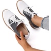 image:imagemikarka Saddle Shoes for Women Vintage 50s Oxfords with Perforated Design  Black White Business Casual Shoes LaceUp Dress Brogues Comfortable Chunky Heel amp Soft Insole Retro Daily OutfitsBlackWhite Matte