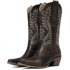 image:imagemikarka Cowboy Boots for Women Snip Toe Mid Calf Western Cowgirl BootsDark Brown
