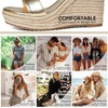 image:imagemikarka Wedges Heels Sandals for Women Open Toe Espadrille Platform SandalGold Metallic4 Summer Wedges