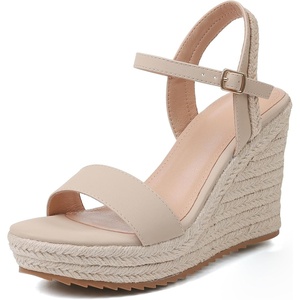 image:imagemikarka Wedges Heels Sandals for Women Open Toe Espadrille Platform SandalNude Nubuck4 Summer Wedges