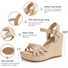 image:imagemikarka Wedge Heels Sandals for Women Open Toe Platform Espadrilles Wedges394 Wedge HeelNatural Raffia
