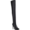 image:imagemikarka Womens Winter Faux Leather Over The Knee High Boots For Women Pointy Toe Zipper Stiletto High Heel Thigh High Boots3black