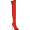 image:imagemikarka Womens Winter Faux Leather Over The Knee High Boots For Women Pointy Toe Zipper Stiletto High Heel Thigh High Boots3red