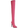 image:imagemikarka Womens Winter Faux Leather Over The Knee High Boots For Women Pointy Toe Zipper Stiletto High Heel Thigh High Boots3rosy Red