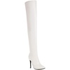 image:imagemikarka Womens Winter Faux Leather Over The Knee High Boots For Women Pointy Toe Zipper Stiletto High Heel Thigh High Boots3white