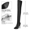 image:imagemikarka Womens Winter Faux Leather Over The Knee High Boots For Women Pointy Toe Zipper Stiletto High Heel Thigh High Boots3black